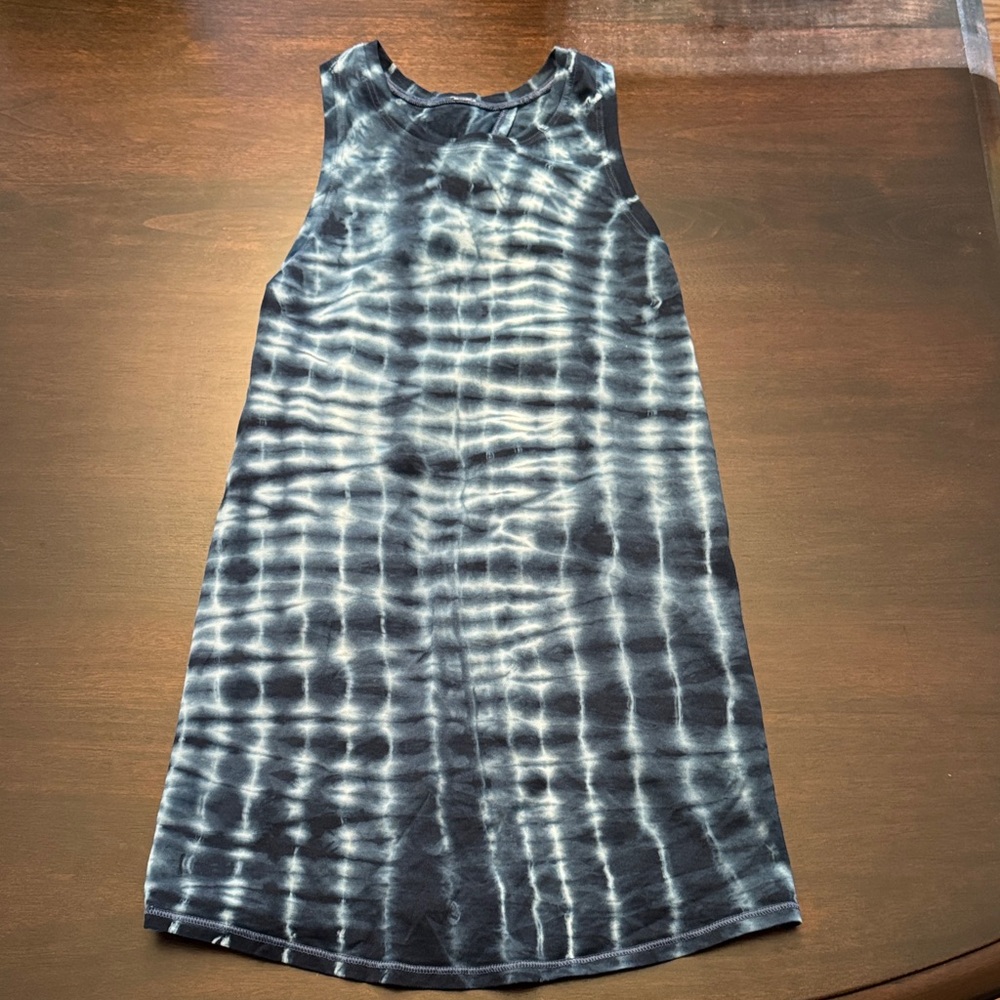 LULUELEMON Blue White Tie Dye All Tied Up Tank Top 4/Xs